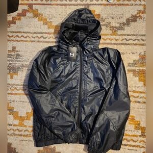 BNWT Under Armour Black Windbreaker – Loose Fit – Size Medium
